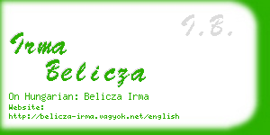 irma belicza business card